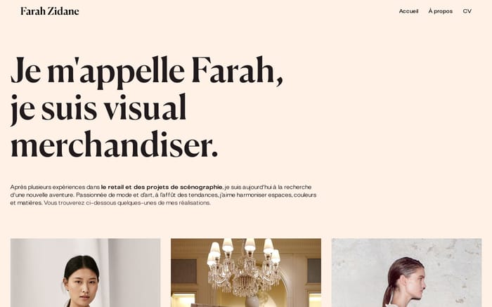 Farah Zidane website preview