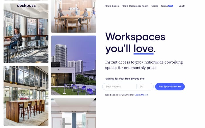 Deskpass website preview