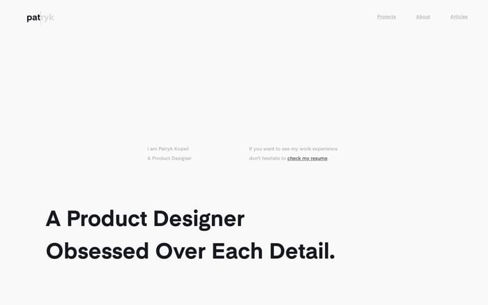 Patryk Kopec website preview