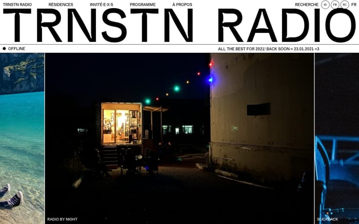 Trnstn radio website preview