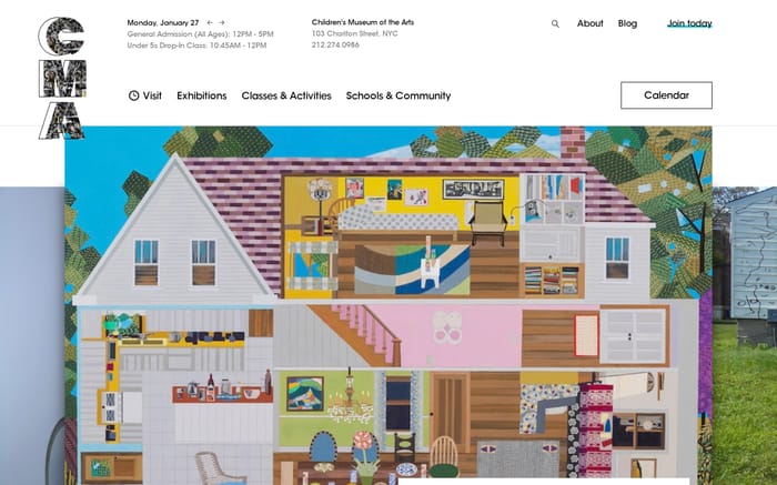 Children's Museum of the Arts New York website preview