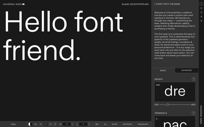 Universal Sans website preview