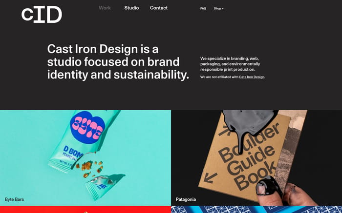 Cast Iron Desig website preview