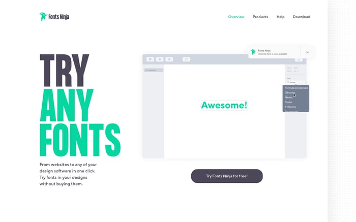 Fonts Ninja website preview