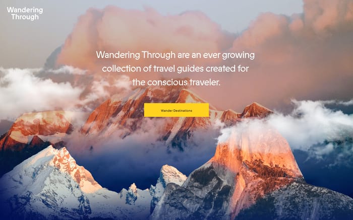 Wandering Through – Travel experiences for the conscious traveller. website preview