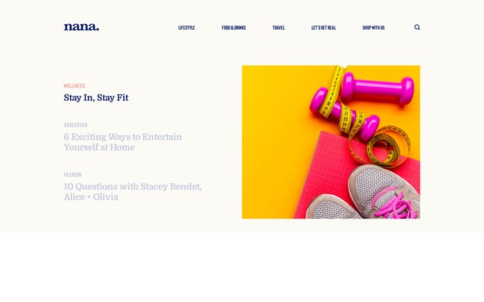Nana website preview