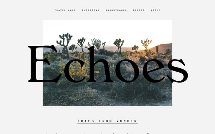 Echoes Magazine website preview