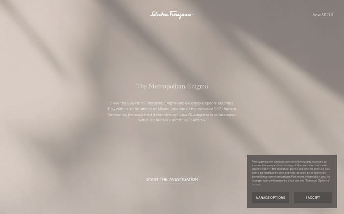 The Metropolitan Enigma by Salvatore Ferragamo website preview