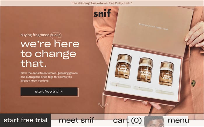 Snif website preview