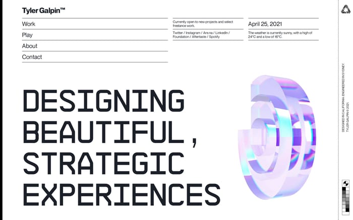 Tyler Galpin website preview