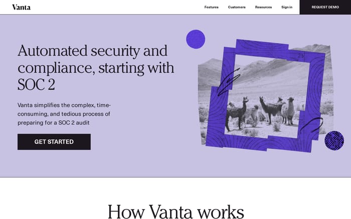Vanta website preview