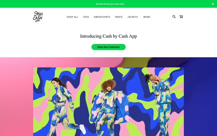 Cash app shop website preview