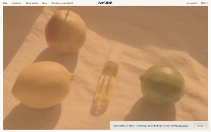 Basium Fragrances website preview