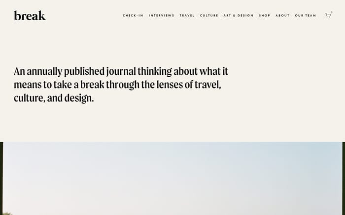 Break Journal website preview