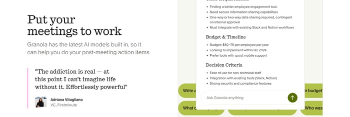 Granola section preview