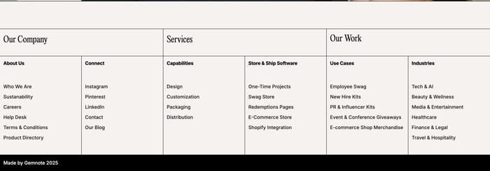 Footer preview