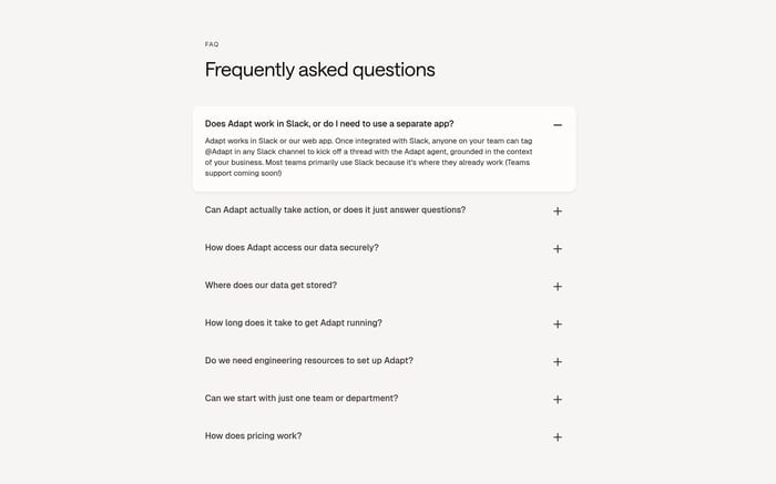 Adapt section preview