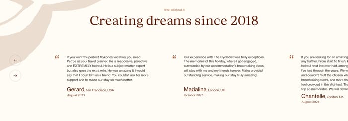 Testimonial preview