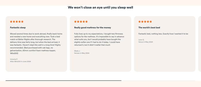 Better Nights section preview