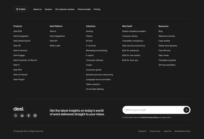 Footer preview