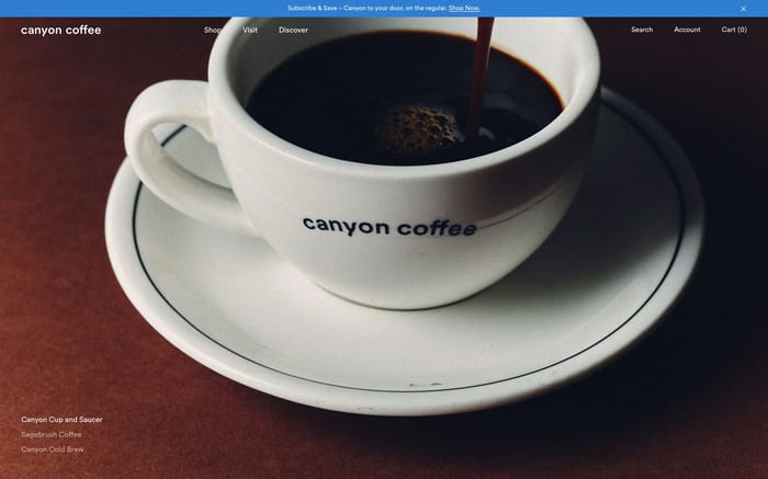 Canyon Coffee section preview