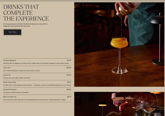 Menu preview