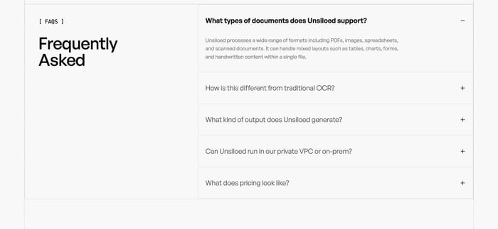 Unsiloed section preview
