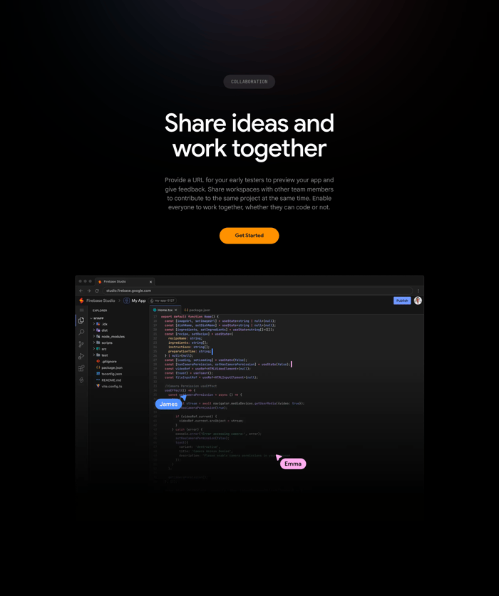 Firebase Studio section preview