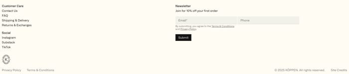 Footer preview