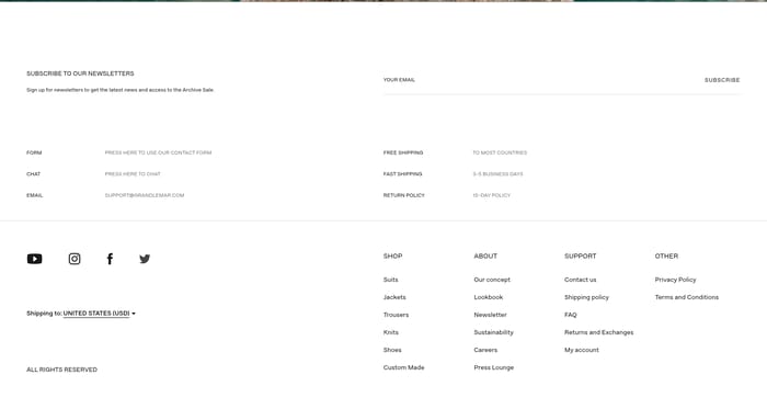 Footer preview