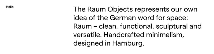 The Raum Objects section preview
