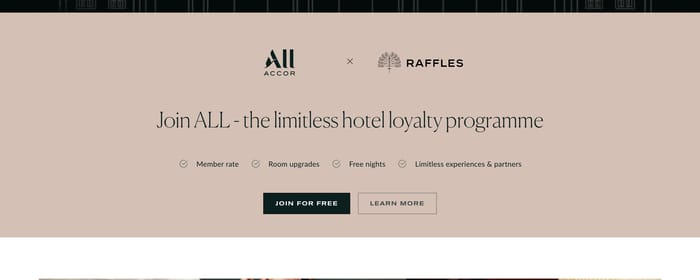 Raffles Hotels and Resorts section preview