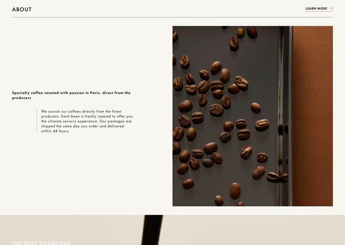 Tanat Coffee section preview
