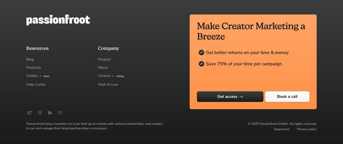 Footer preview