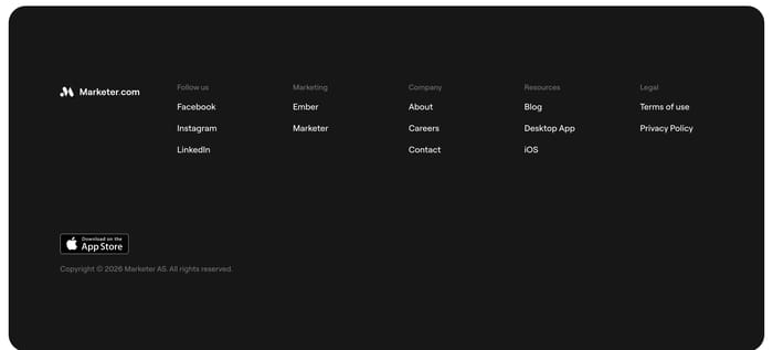 Footer preview