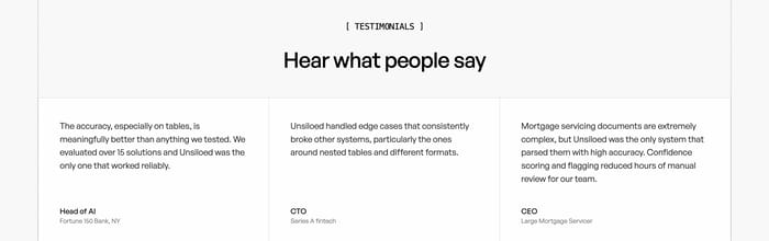 Unsiloed section preview