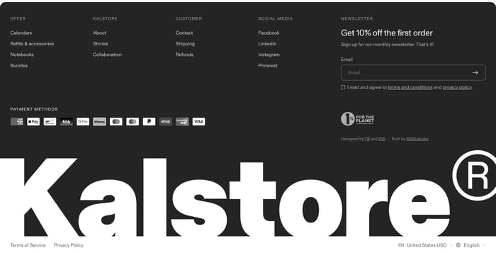 Footer preview