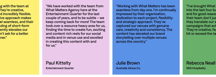 What Matters Agency section preview
