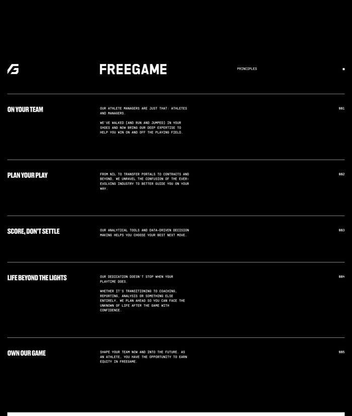 Freegame section preview