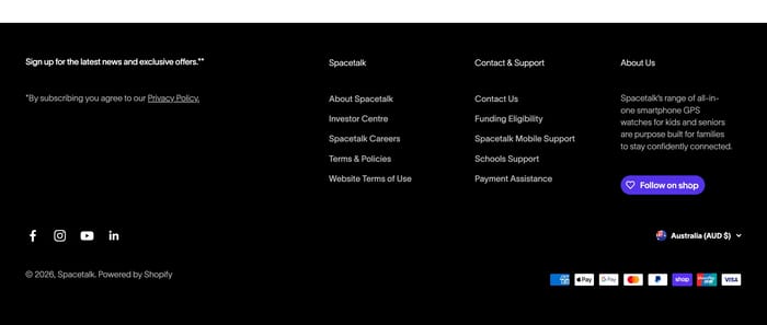 Footer preview
