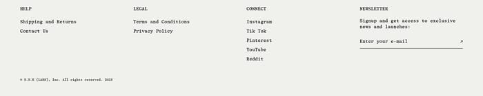Footer preview