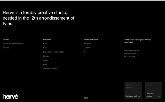 Herve Studio section preview