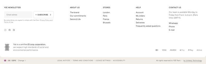 Footer preview