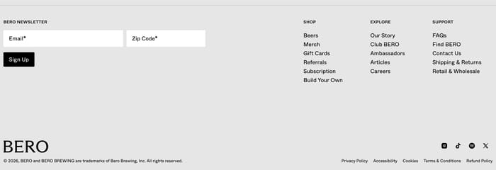 Footer preview