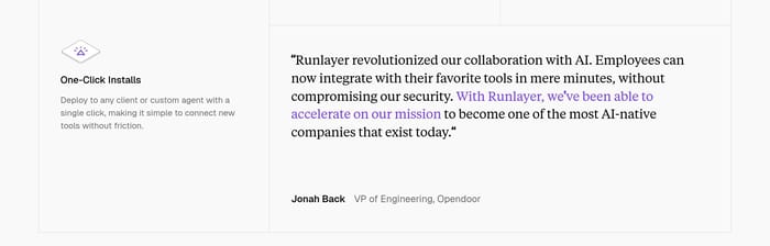 Runlayer section preview