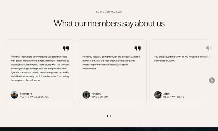 Testimonial preview