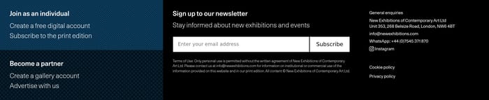 Footer preview
