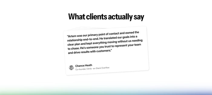 Testimonial preview