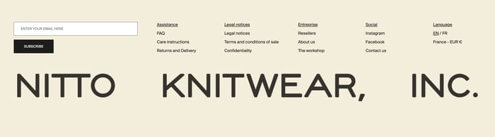 Nitto Knitwear section preview