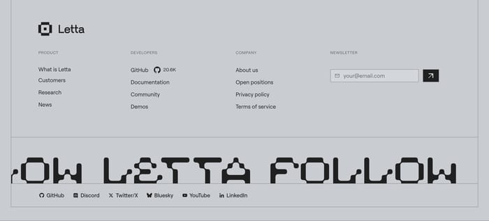 Footer preview